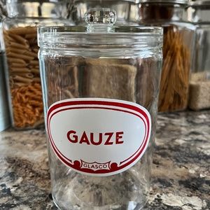 Vintage Glass Gauze Container & Lid